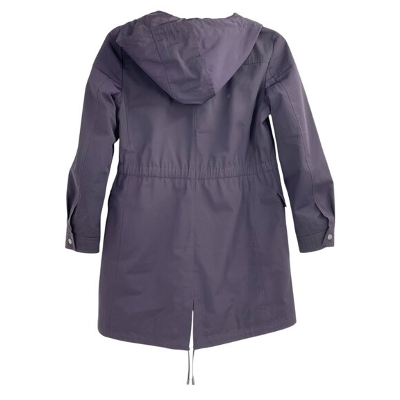 Talbots Purple Hooded Rain Coat Jacket Womens Size Small Petite Pockets Lined - Picture 2 of 9